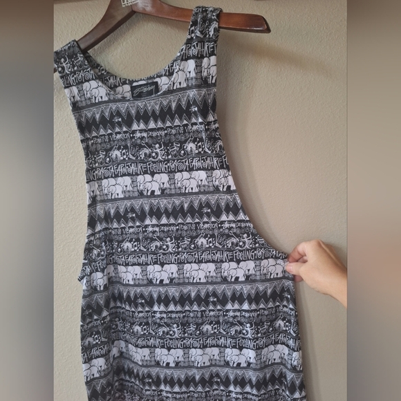 Stussy Womens Elephant Print Wide Arm Tunic Tank Top India Print Size M - Picture 3 of 5